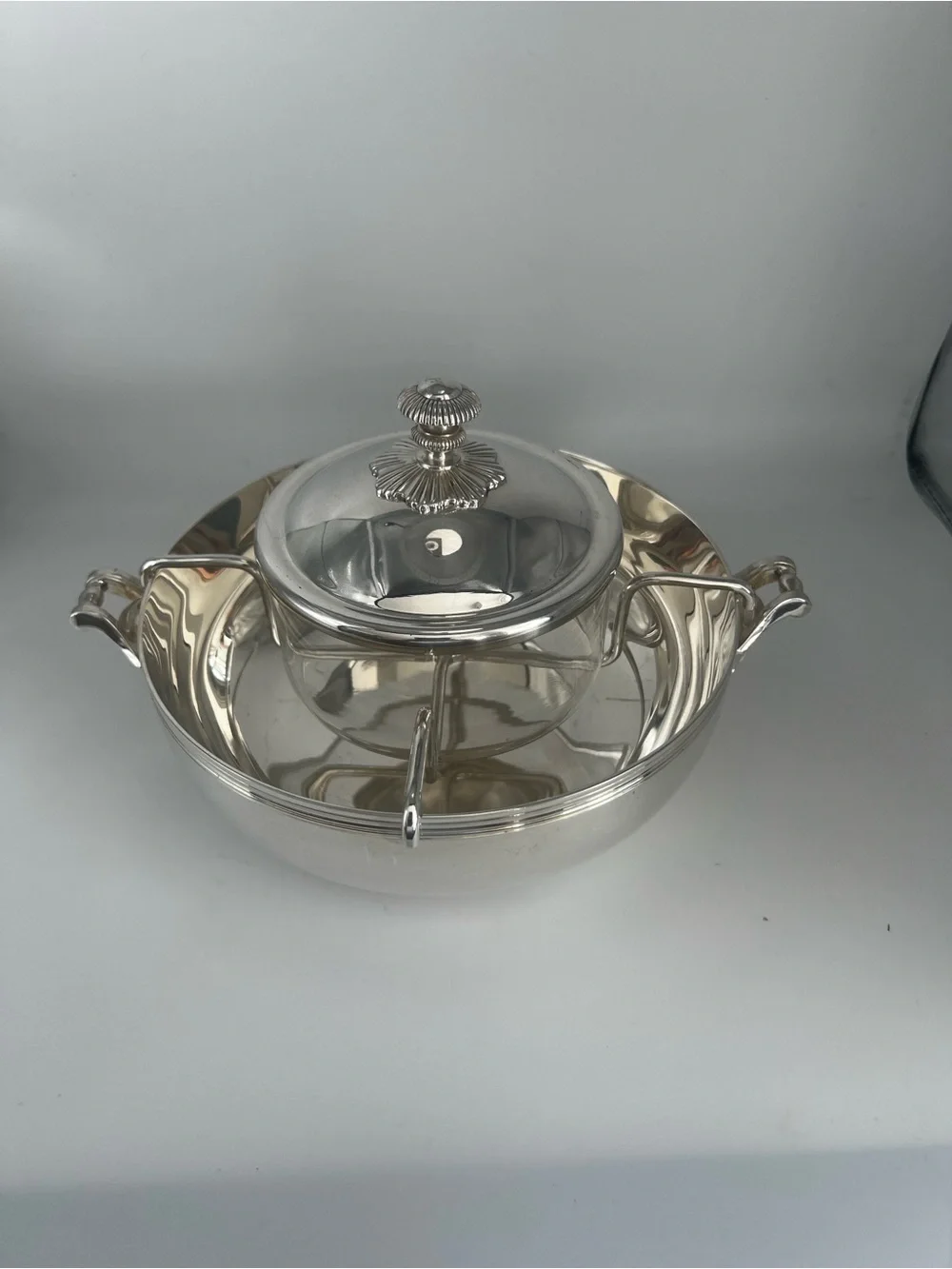 Vintage Christofle Malmaison Silver-Plated Caviar Set – Closed Lotus Bud Lid